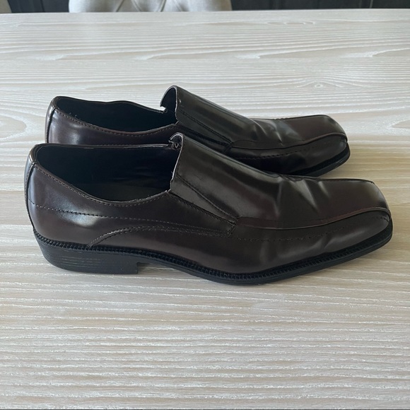 Alfani Dress Loafer Shoes Chocolate Brown Leather 13 - Picture 3 of 11